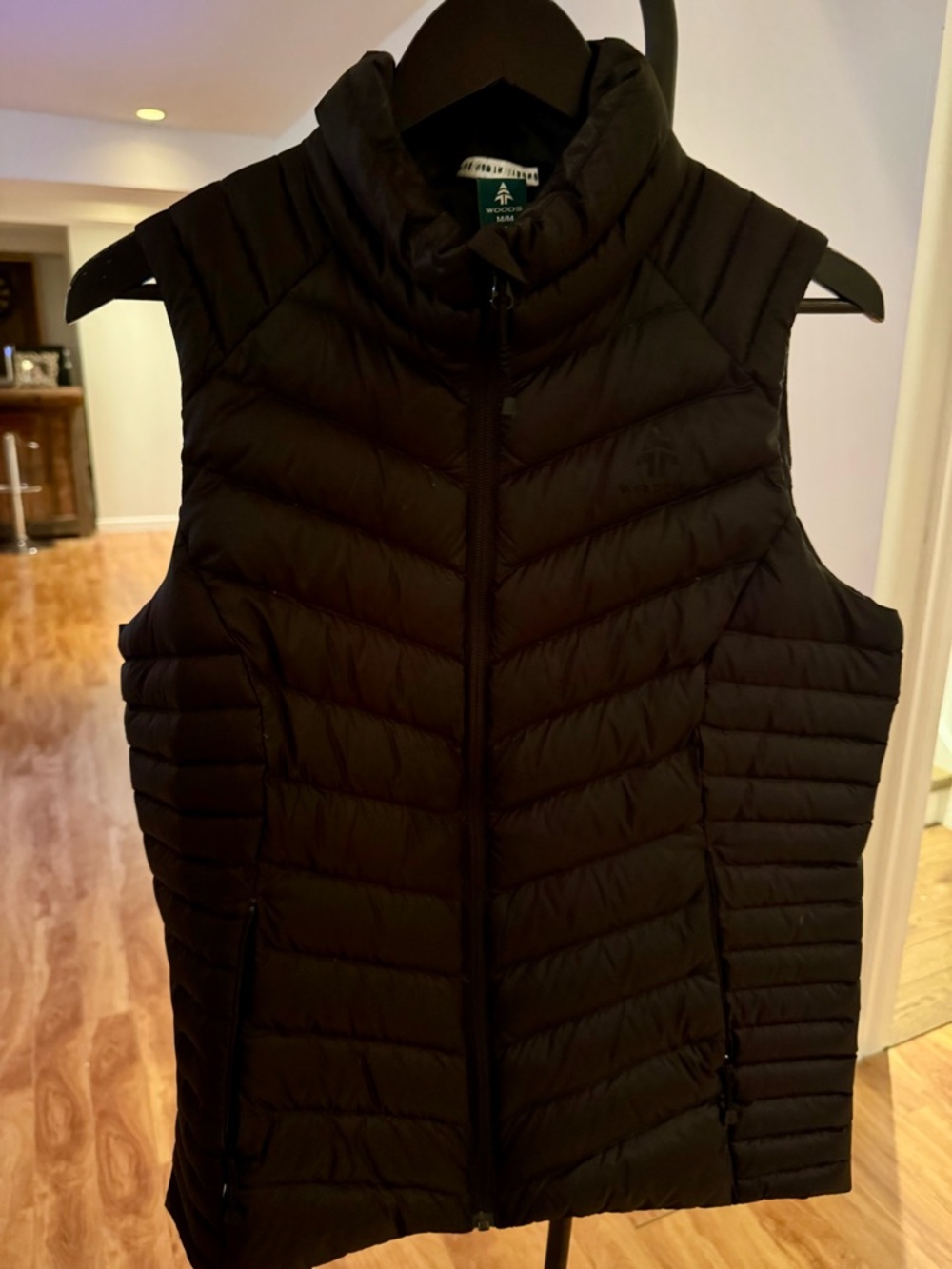 WOODS Black Quilted Puffer Vest